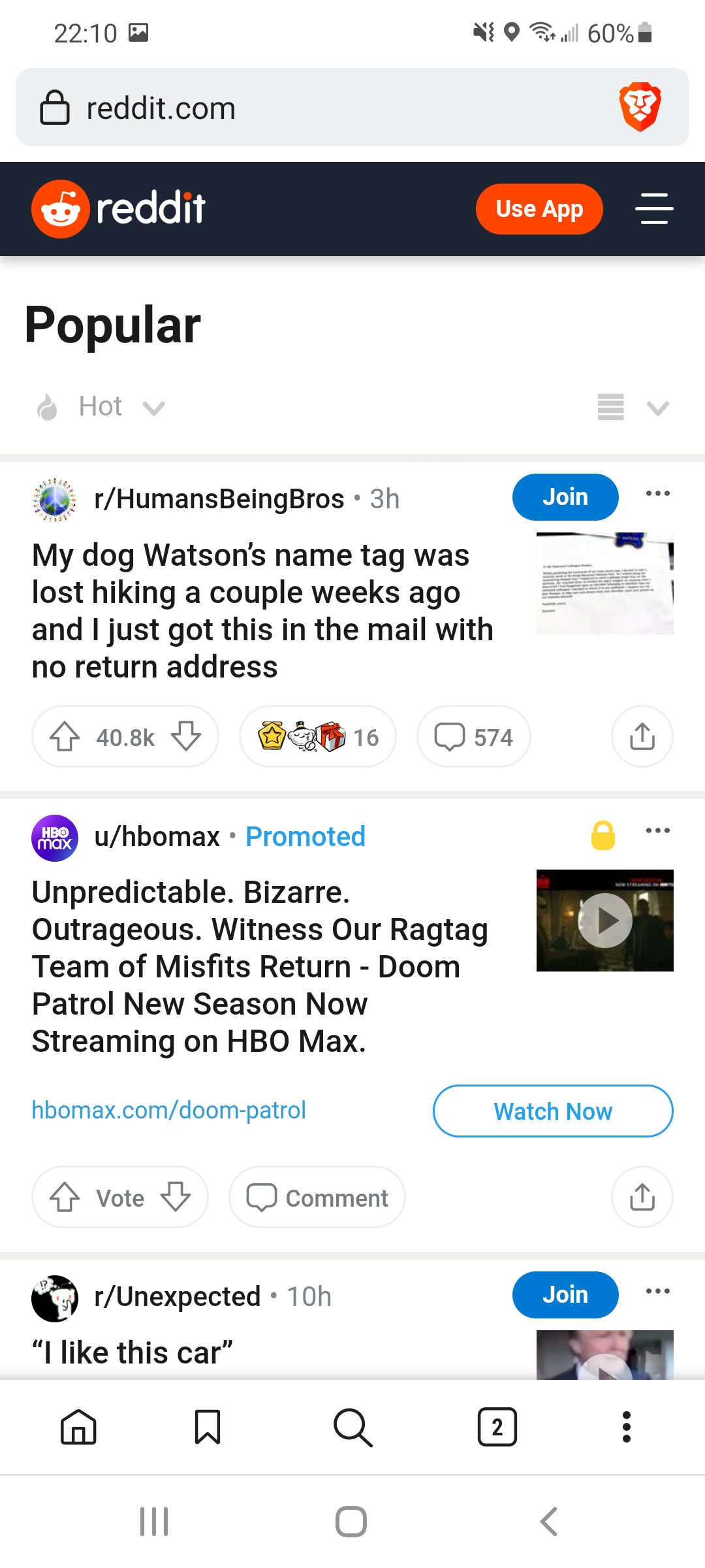 reddit homepage
